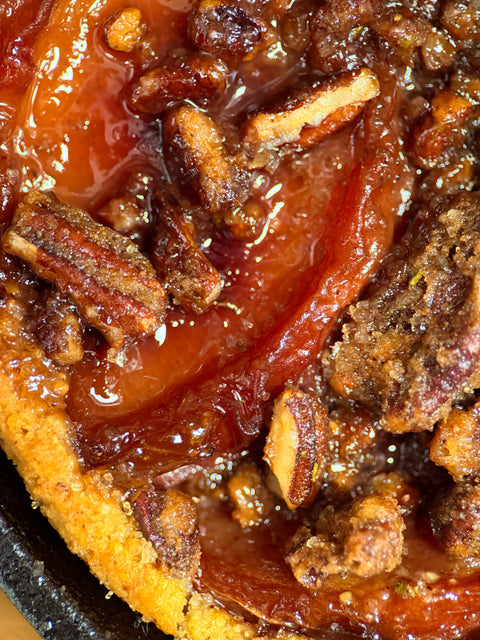Peach Pecan Cornbread Cobbler